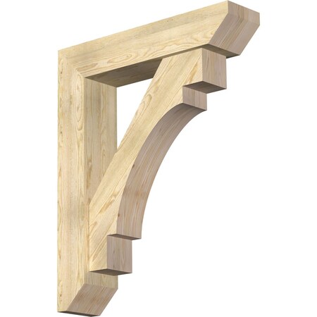 Ekena Millwork Merced Slat Rough Sawn Bracket w/ Offset Brace, Douglas Fir, 8"W x 36"D x 44"H BKT0806X36X44MRC06RDF